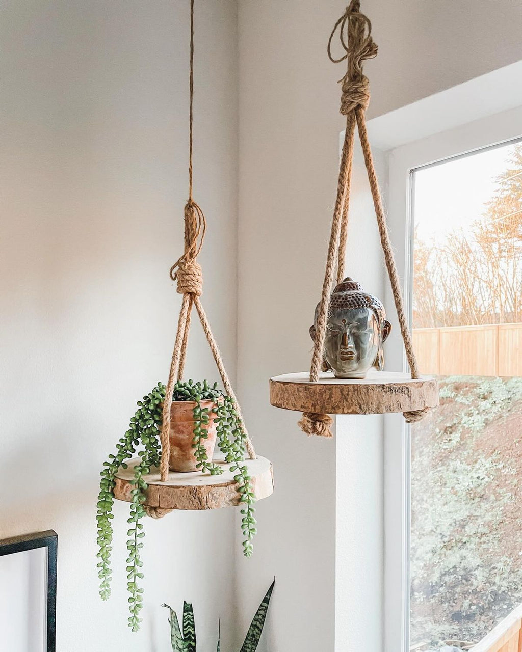 Live Edge Hanging Shelves