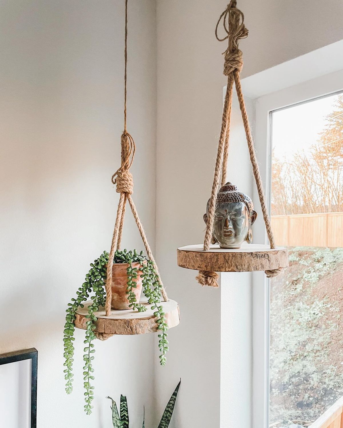 Live Edge Hanging Shelves