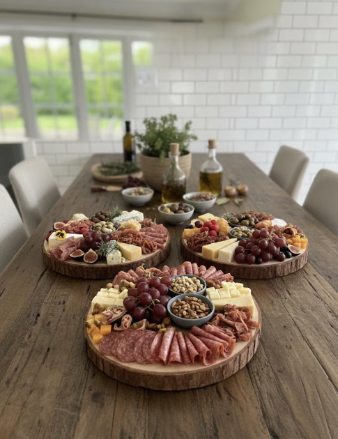 Wood Tree Trunk Slice Centerpiece: Rustic Charcuterie Board with Bark - Pine