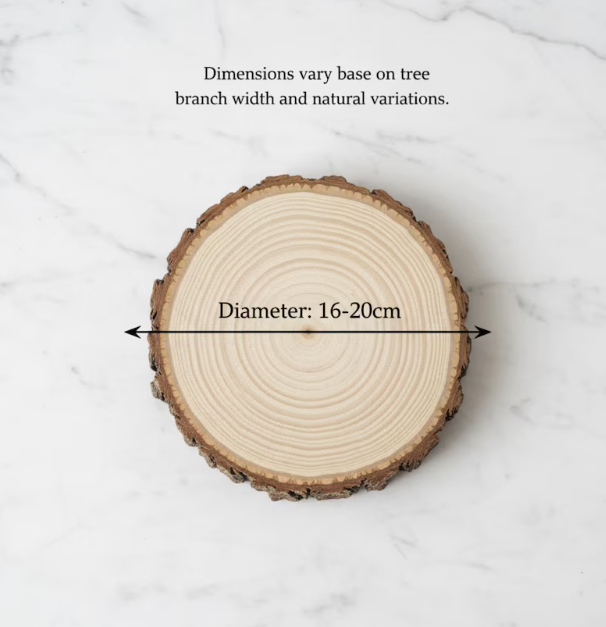 Wood Tree Trunk Slice Centerpiece: Rustic Charcuterie Board with Bark - Pine