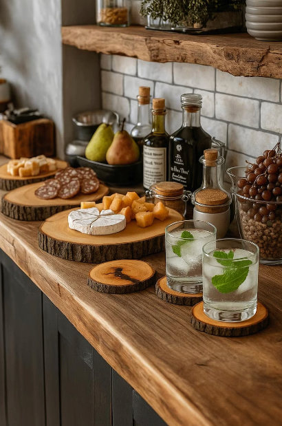 Wood Tree branch Slice Coasters: Slices Reclaimed Wood discs