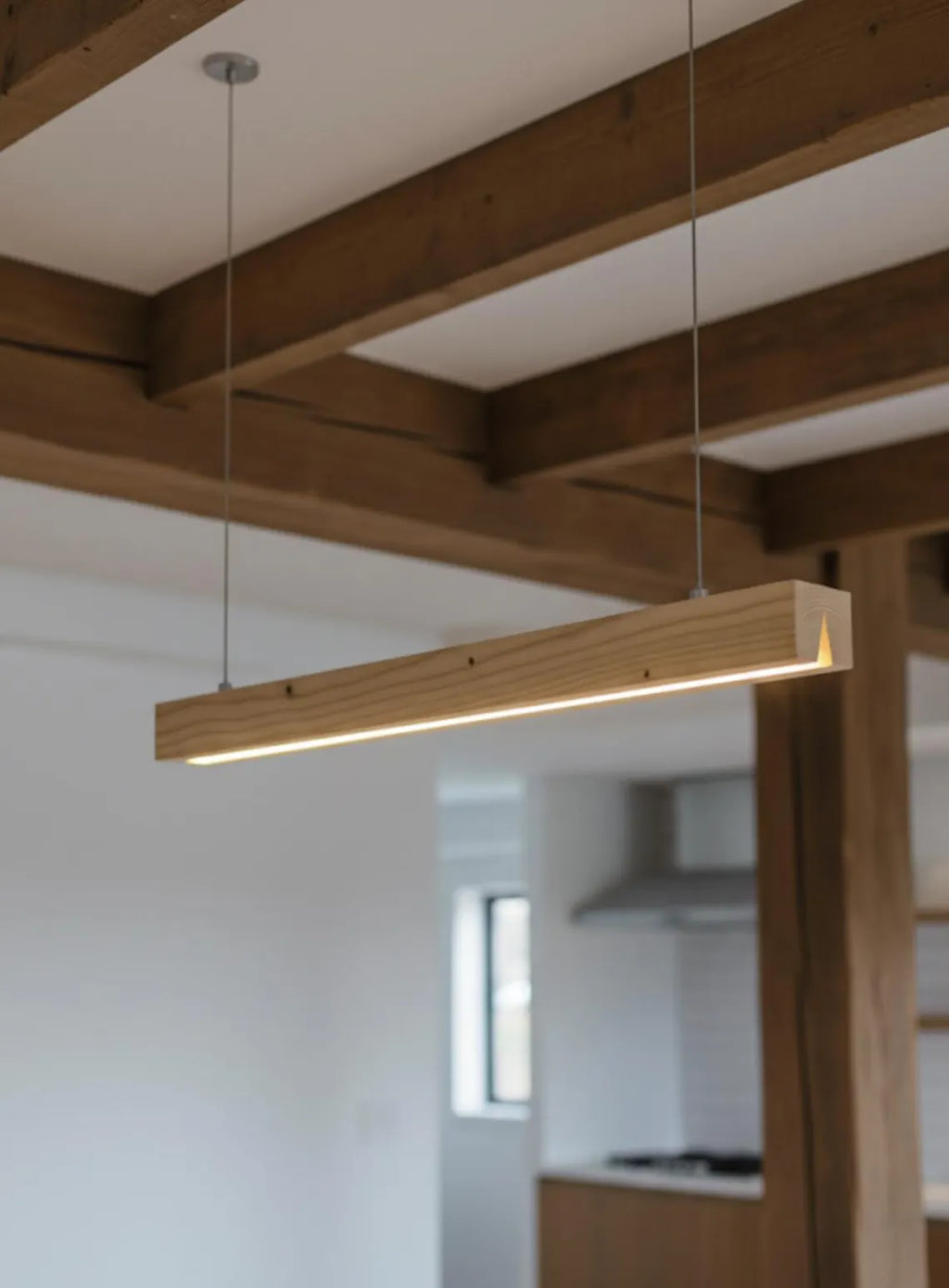 Reclaimed Wood Pendant Light - Natural Minimalist Wood
