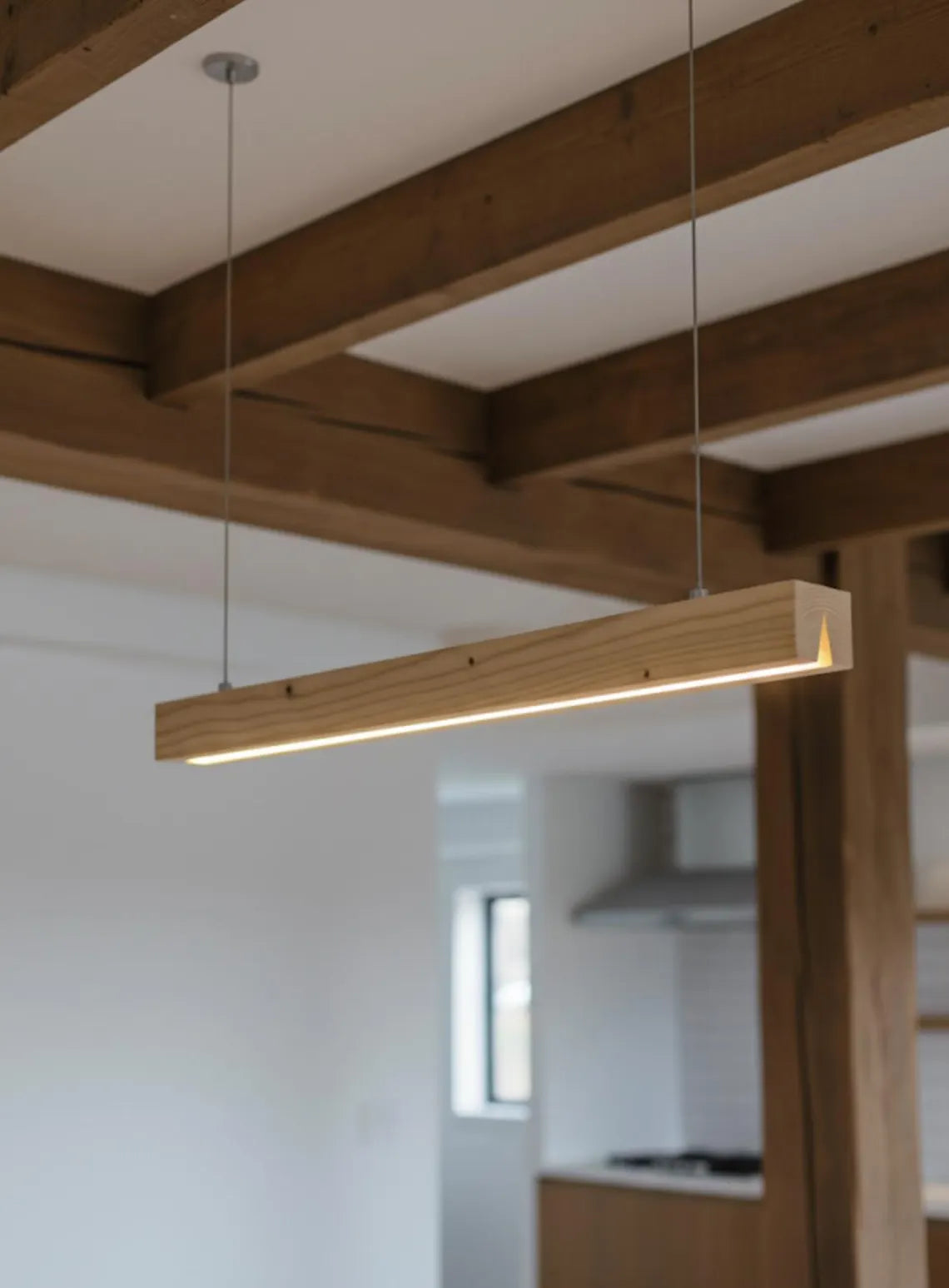 Reclaimed Wood Pendant Light - Natural Minimalist Wood