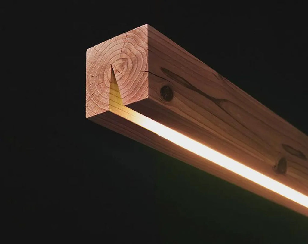 Reclaimed Wood Pendant Light - Natural Minimalist Wood
