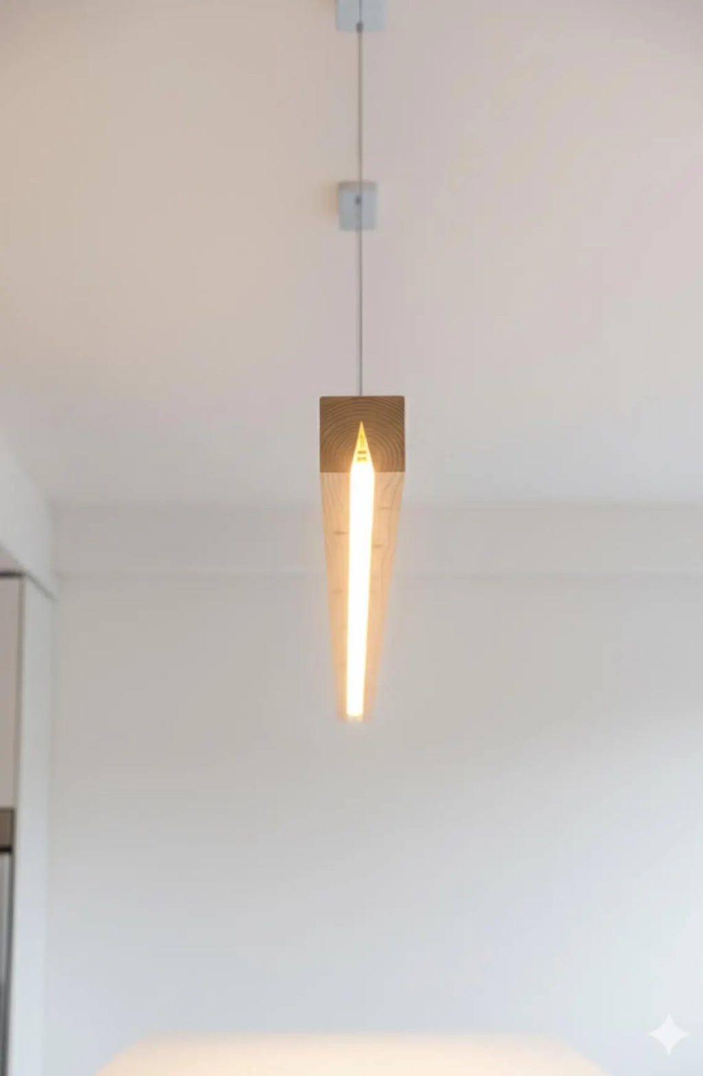 Reclaimed Wood Pendant Light - Natural Minimalist Wood
